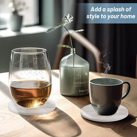 Acejoz coaster holder keeps coasters organized on desks or counters.