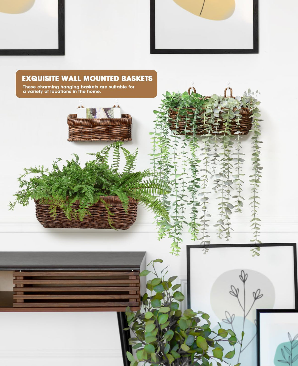 AceList easy-install wall mount baskets with nails or hooks for quick setup