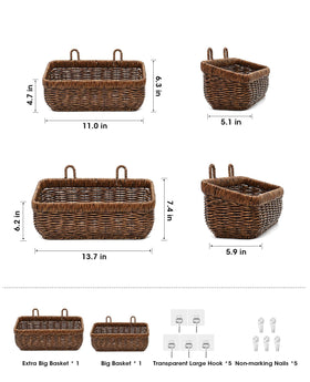 AceList wall hanging basket large brown adds organized pantry space.