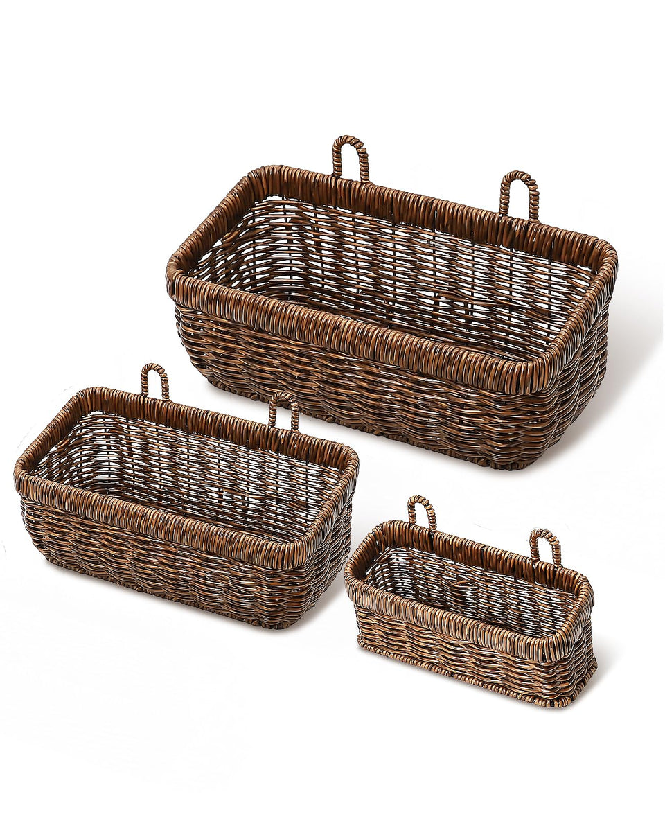 AceList wall hanging basket oversized brown for stylish storage and decluttering