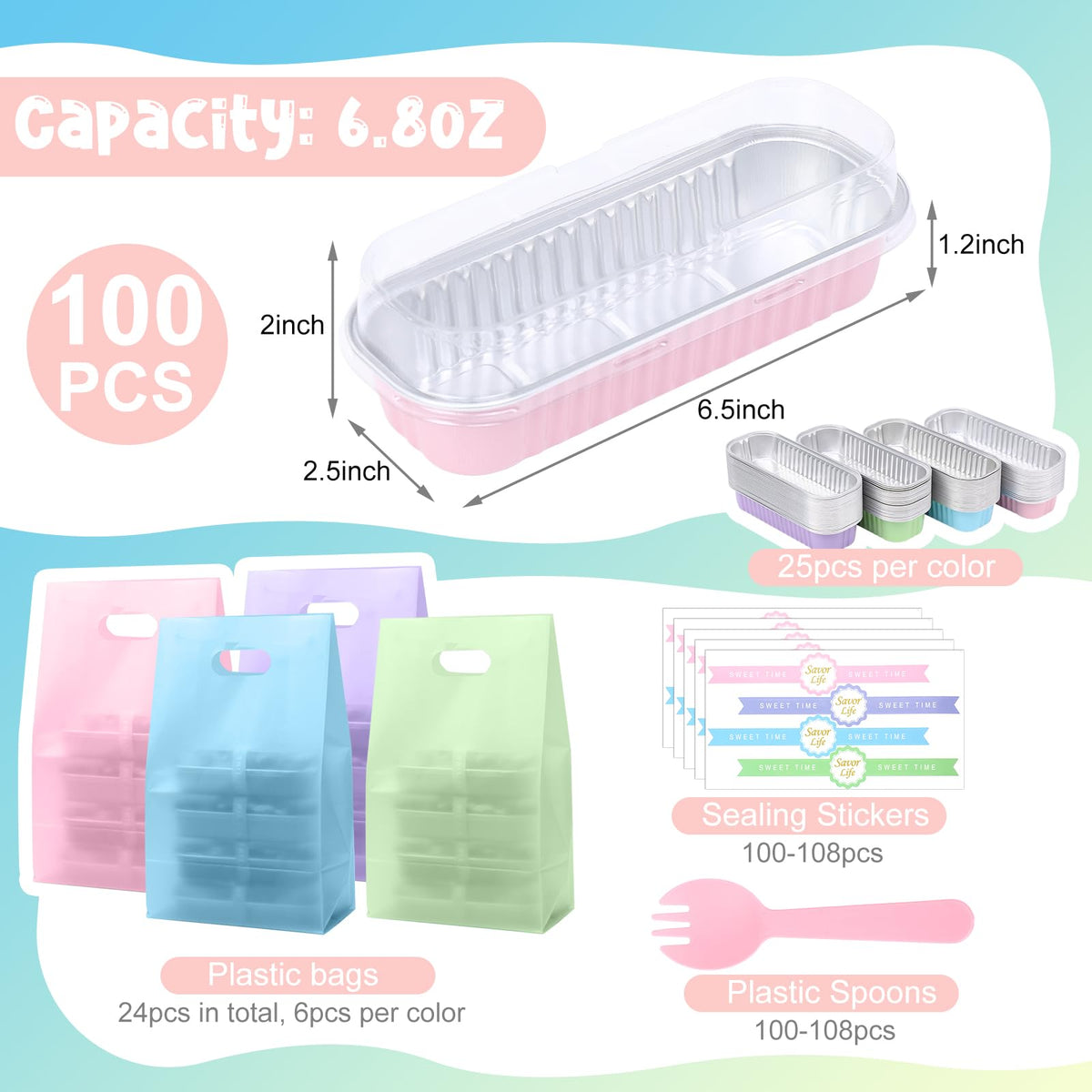Acellegic 424 mini loaf pans with transparent lids for quick content ID.