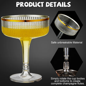 Acellegic stackable ribbed plastic glasses ideal for parties.