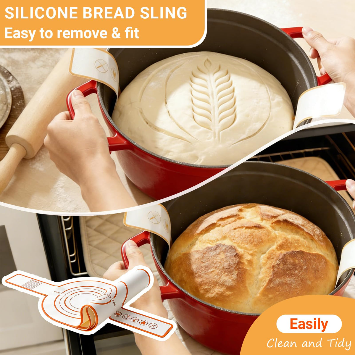 Acessorz fabric bread bag protects shaped dough while resting.