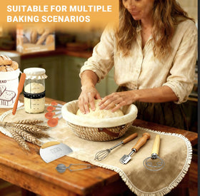 Acessorz sourdough oval basket 10.5in helps shape rustic loaves evenly.