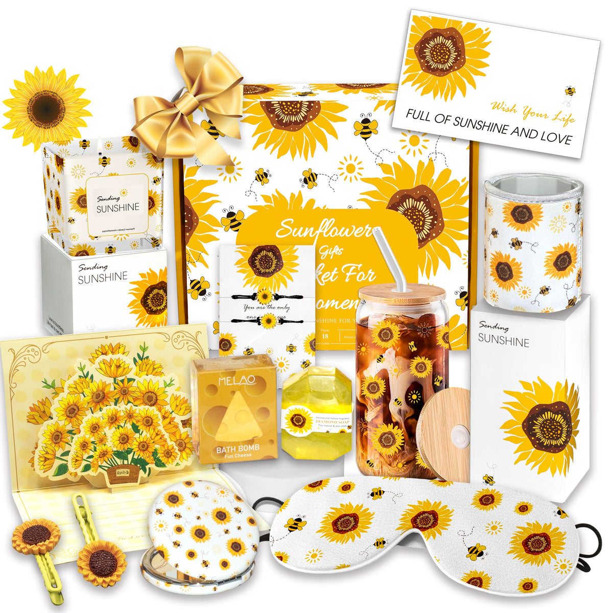 Acessorz sunflower gift box packaging, ready for gifting with a sunny, elegant look