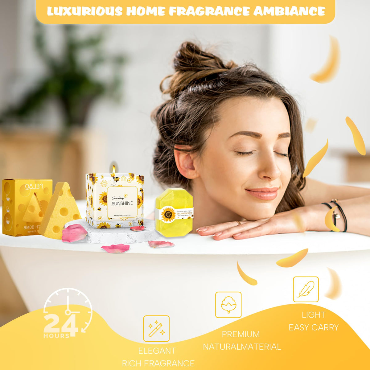 Acessorz sunflower scented candle square cup, perfect for cozy evenings