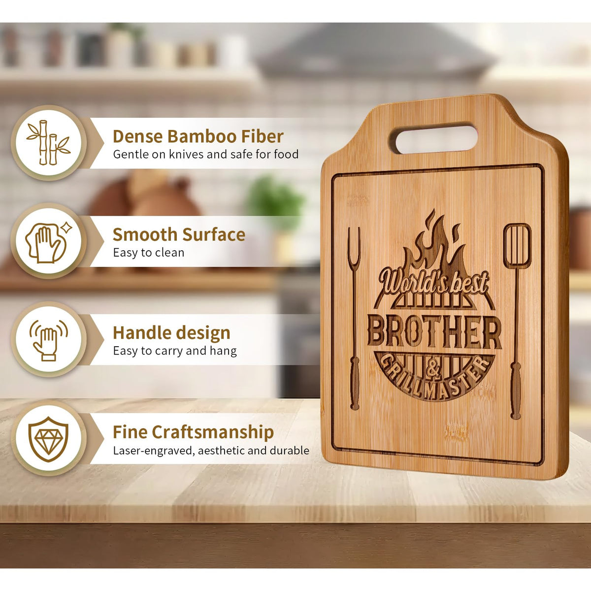 AceThrills brother gift cutting board designed for Father’s Day