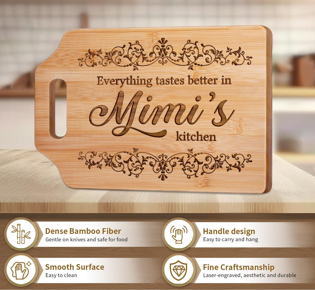 AceThrills Mimi wall-mount ready cutting board, space-saving storage while keeping the surface accessible.