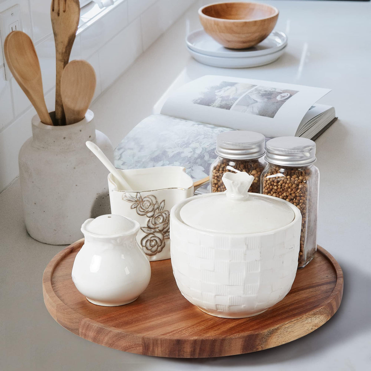 ACIAZAAZ pantry storage turntable helps maintain tidy shelves