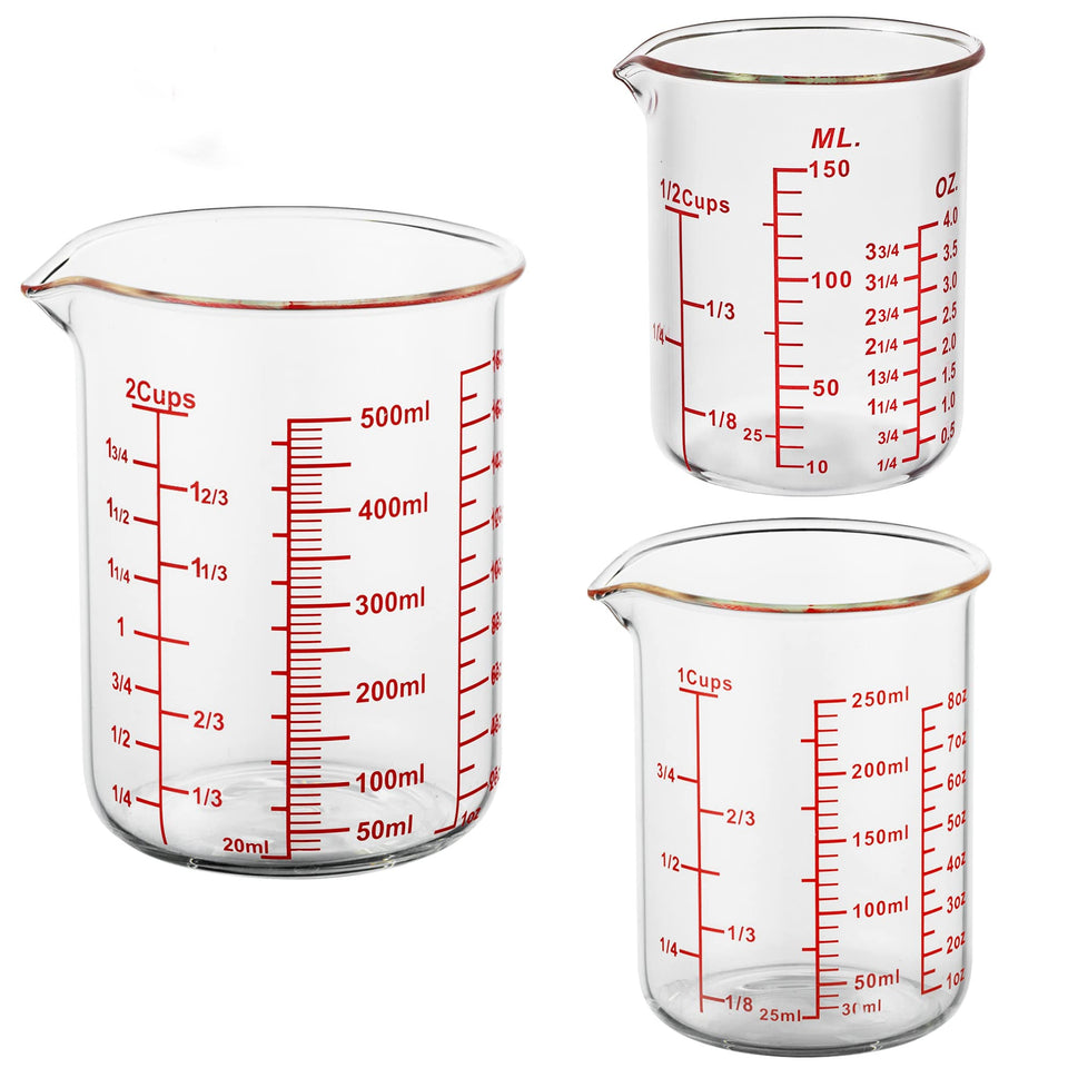 Ackers BORO3.3 1/2 cup glass measuring cup for precise pouring.