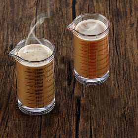 Ackers 4oz glass cup ideal for cocktails and coffee prep.