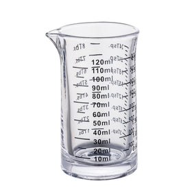 Ackers BORO3.3 4oz glass measuring cup front view for precise portions