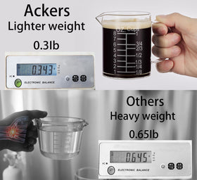 Ackers BORO3.3 dishwasher-safe measuring cup for easy cleanup.