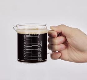 Ackers BORO3.3 etched graduations for precise 250ml measurements during cooking.