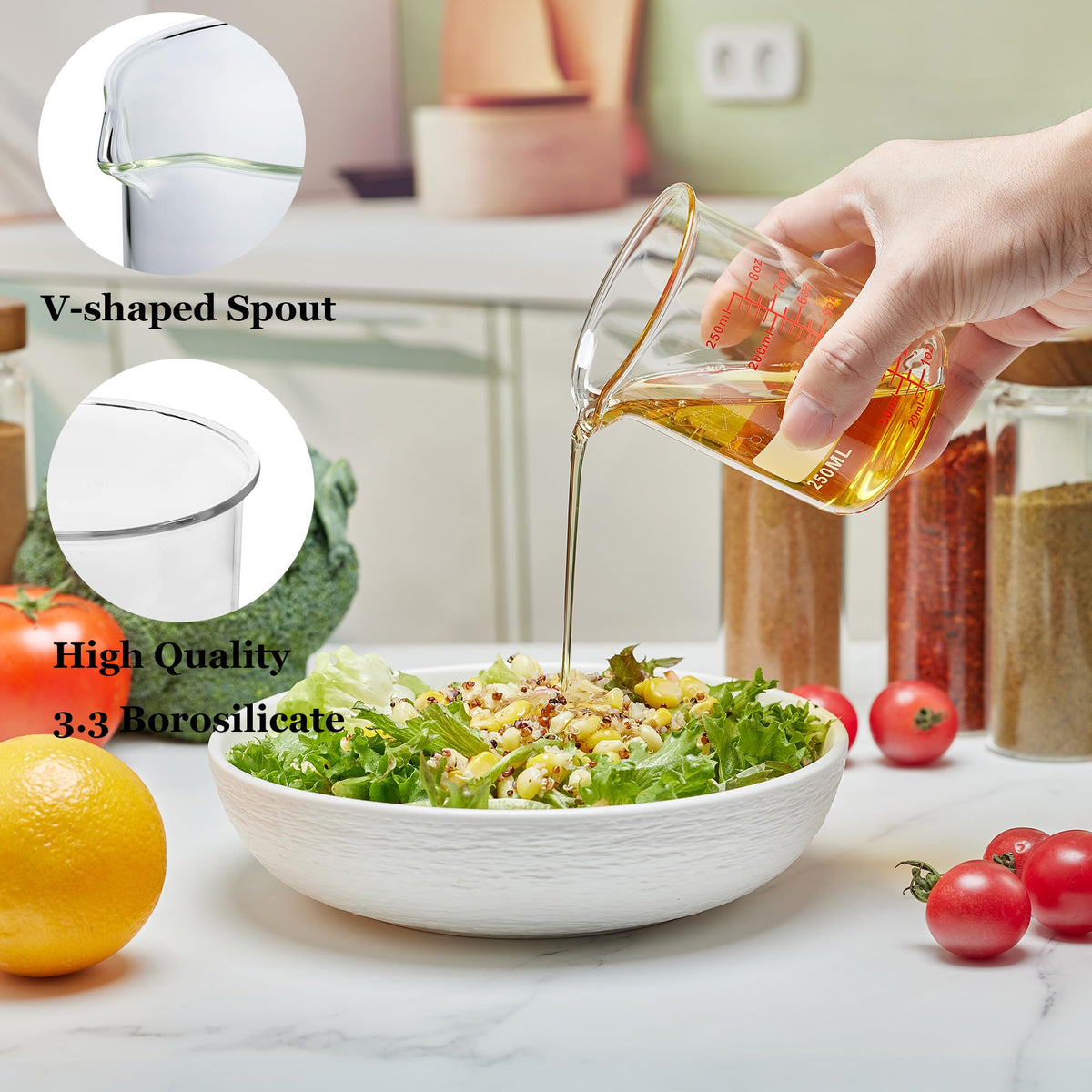 Ackers BORO3.3 120ml cup with clear glass for precise pouring.