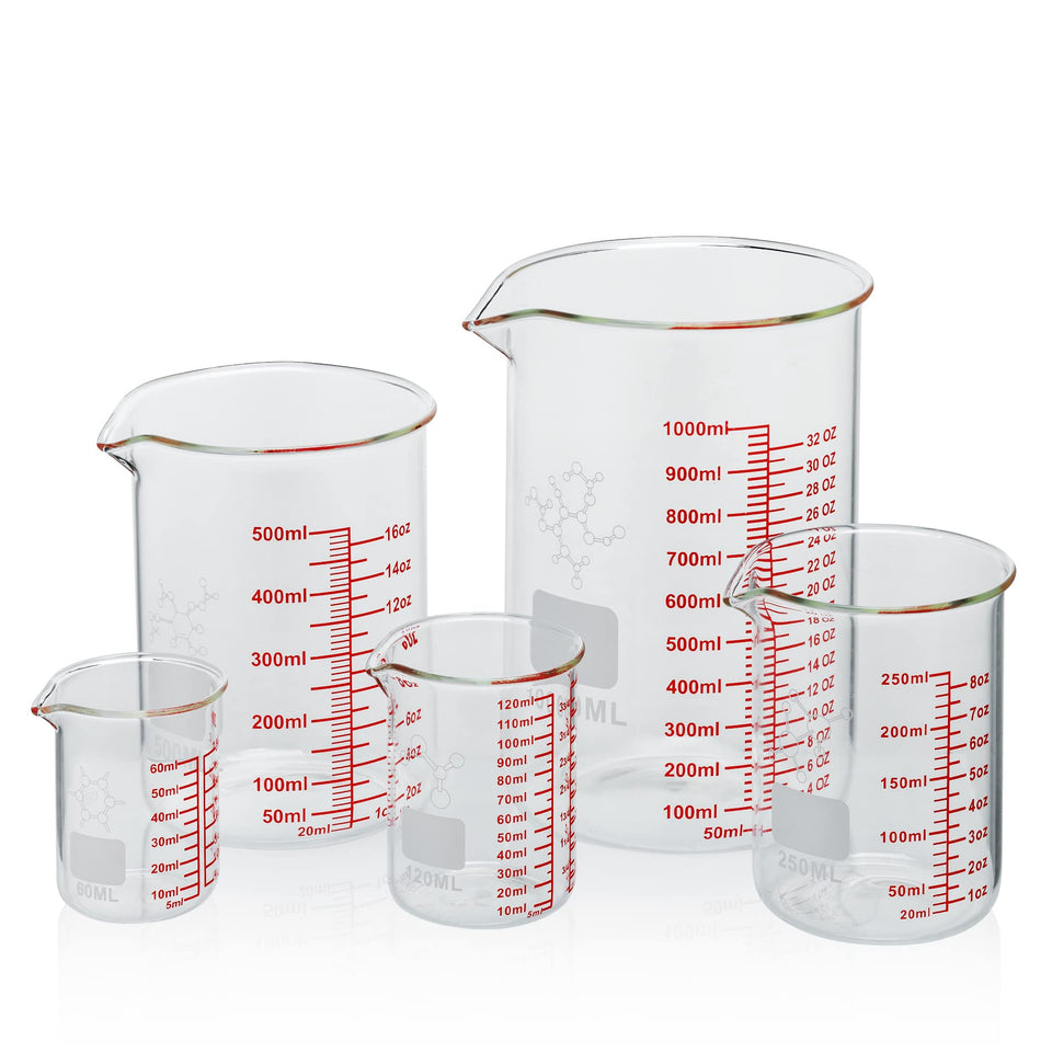 Ackers BORO3.3 60ml cup with clear glass for accurate measurement.