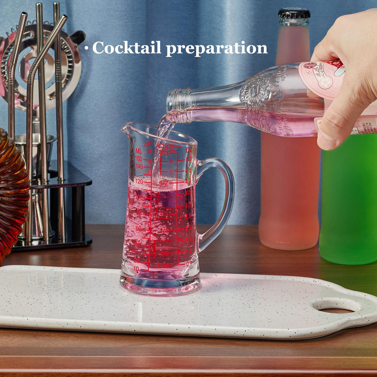 Ackers glass measuring cup with drip-free pour for clean pours