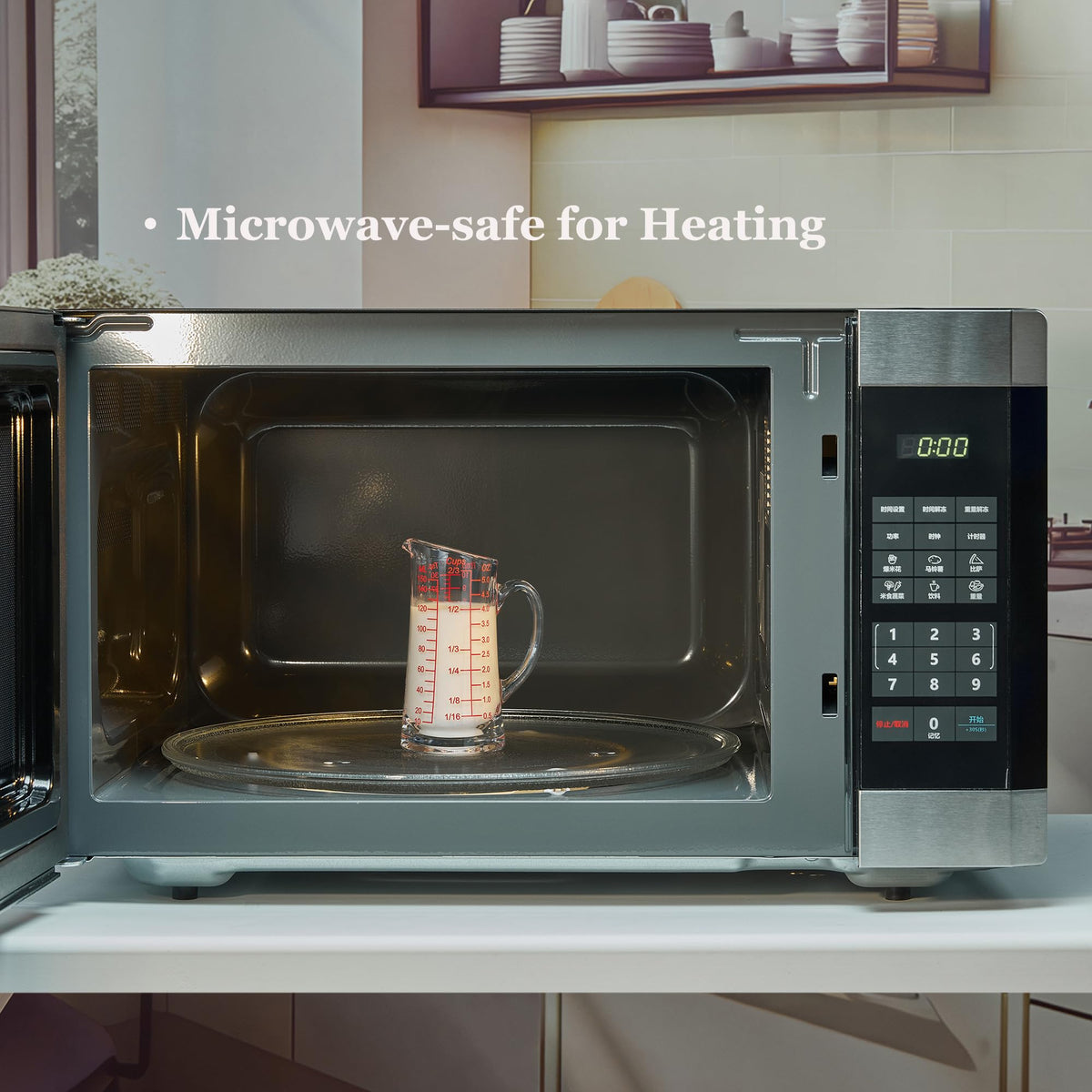Ackers glass measuring cup is microwave-safe for quick reheating
