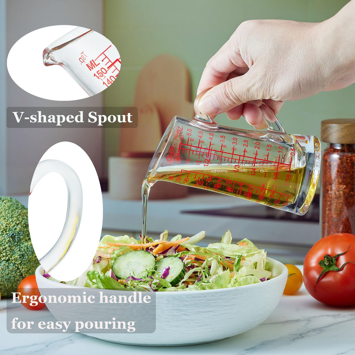 Ackers tempered-glass measuring cup for durability and daily use