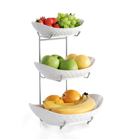 Acliys 3 tier fruit bowl stand on a table showcasing space saving