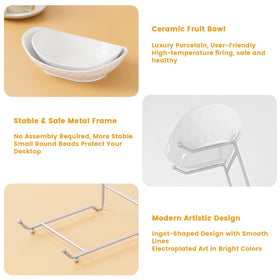 Acliys medium ceramic fruit bowl ideal for snacks and desserts