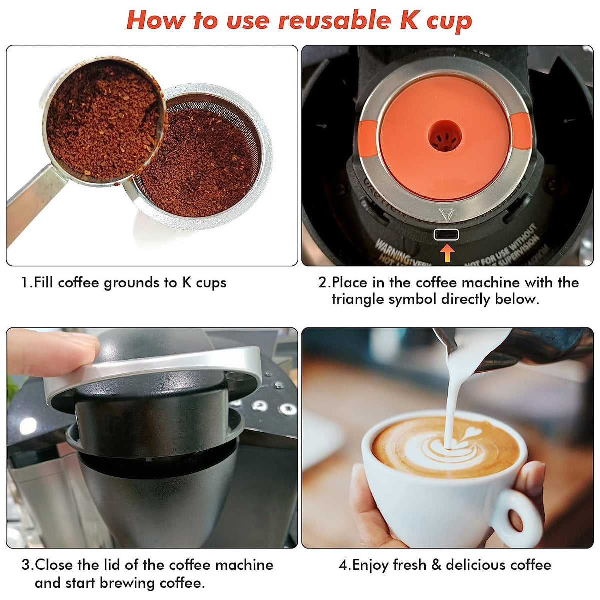 ACOFEM dishwasher-safe K cup in use during brewing