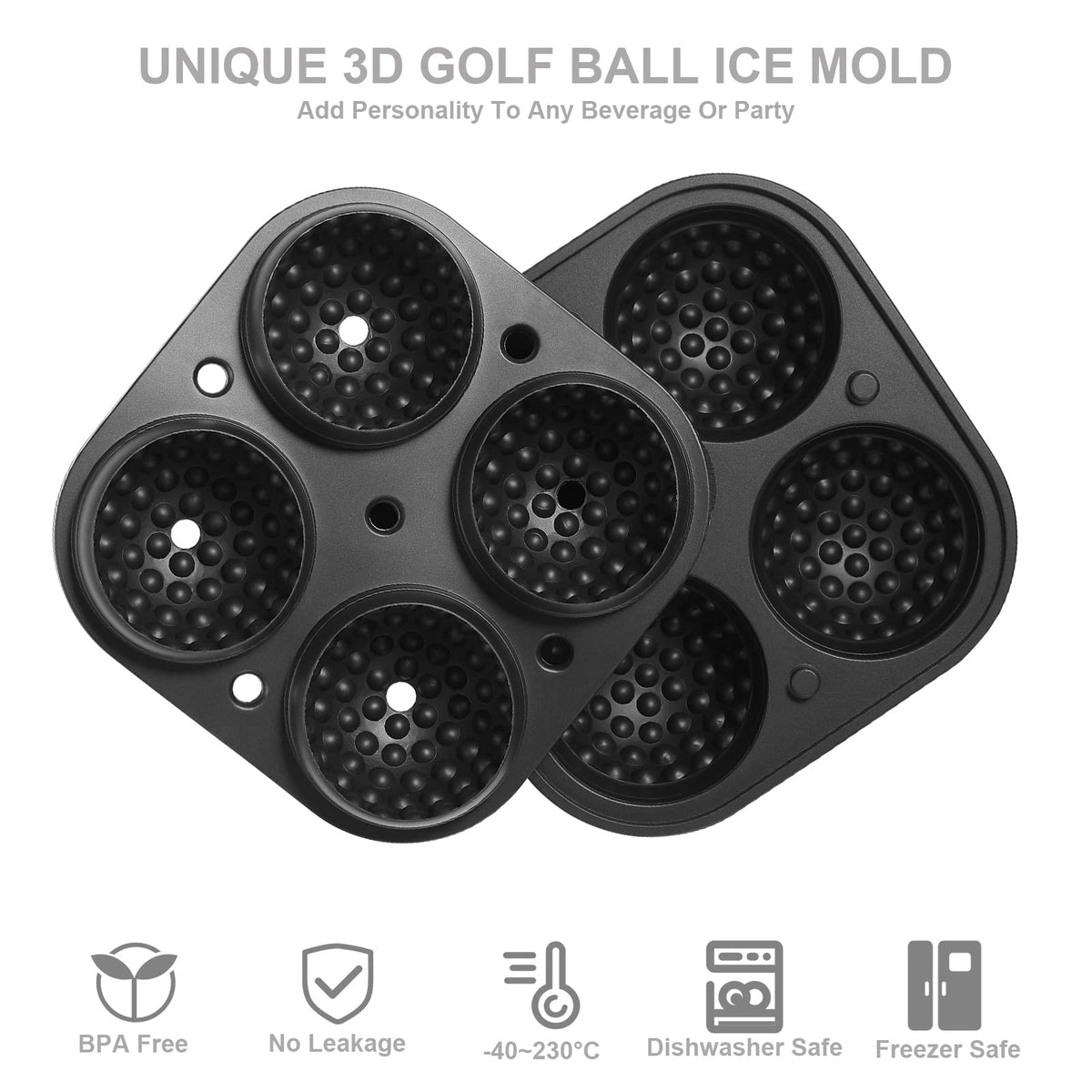 ACOOKEE 2.5-inch sphere ice cubes ready to chill whiskey beautifully.