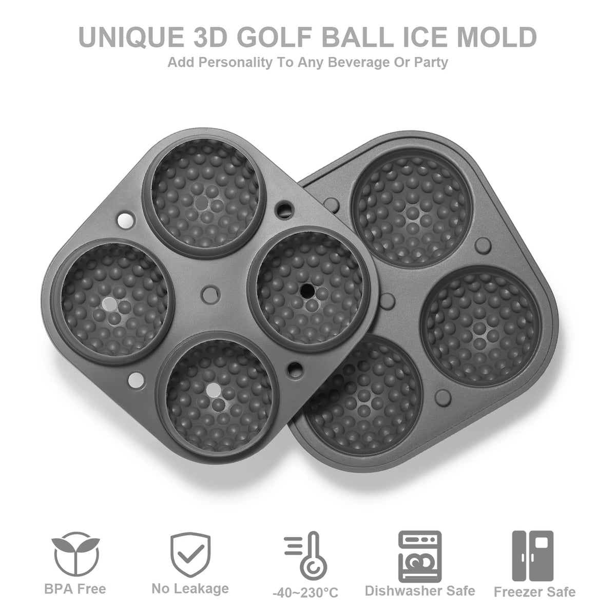 ACOOKEE Golf Ice Tray detail pattern showing golf-ball surface