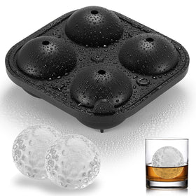 ACOOKEE golf ice mold with four 2.5-inch spheres that slow-melt to preserve flavor.