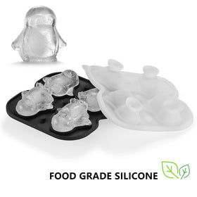 ACOOKEE penguin-shaped ice mold showing large, slow-melting cubes
