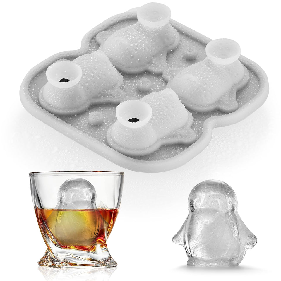 ACOOKEE penguins ice cube tray with penguin shapes for stylish cocktails