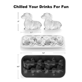ACOOKEE silicone ice cube mold in dachshund style for easy release and cleanup