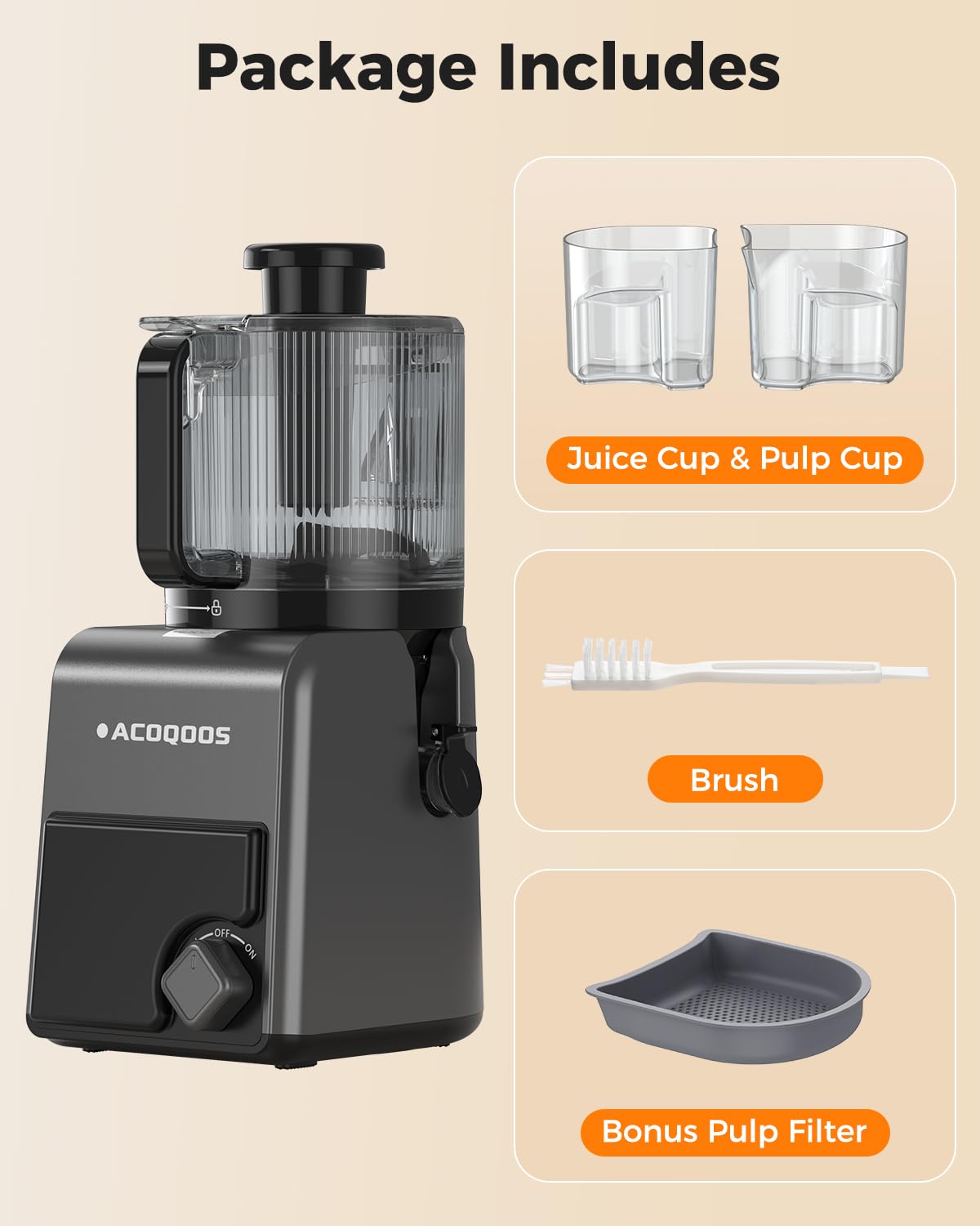 ACoqoos dishwasher-safe parts simplify cleanup after use.
