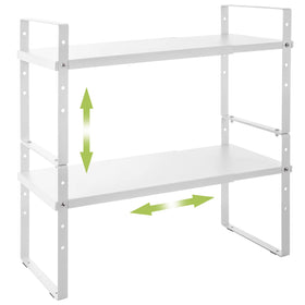 Across-Star expandable cabinet shelf rack with adjustable length for flexible space.