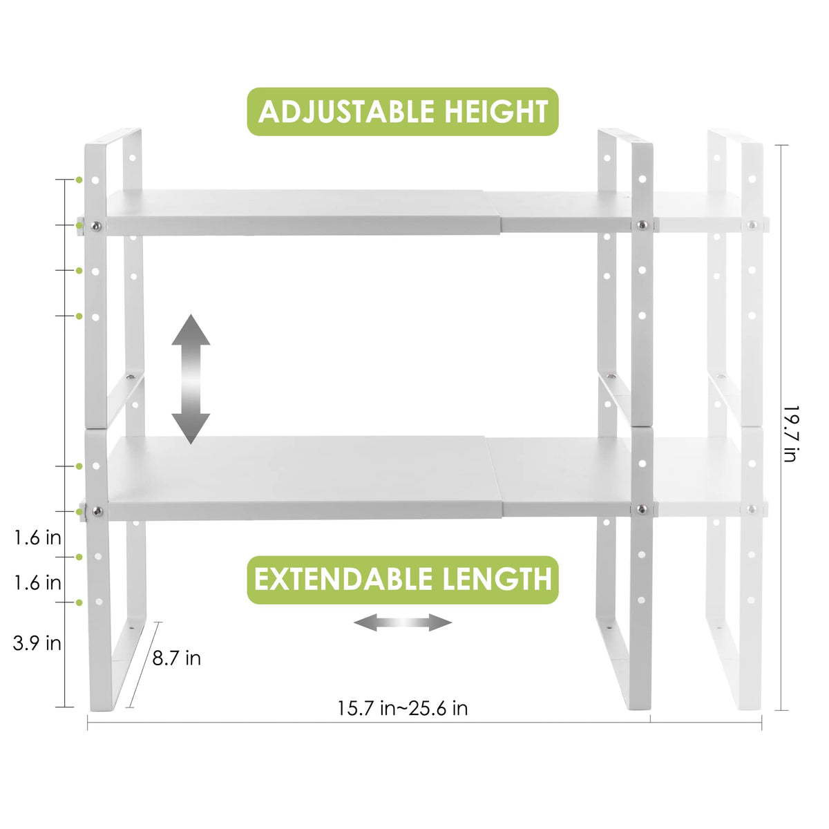 Across-Star non-slip feet keep the rack stable on counters.