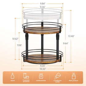 Across-Star wooden two-tier tray provides sturdy storage.