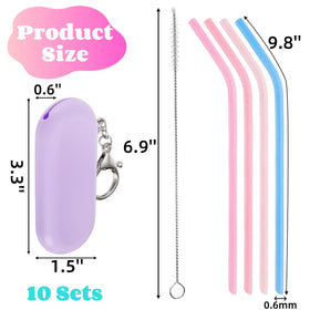 Acshio angled collapsible straw close-up, flexible for on-the-go sipping.