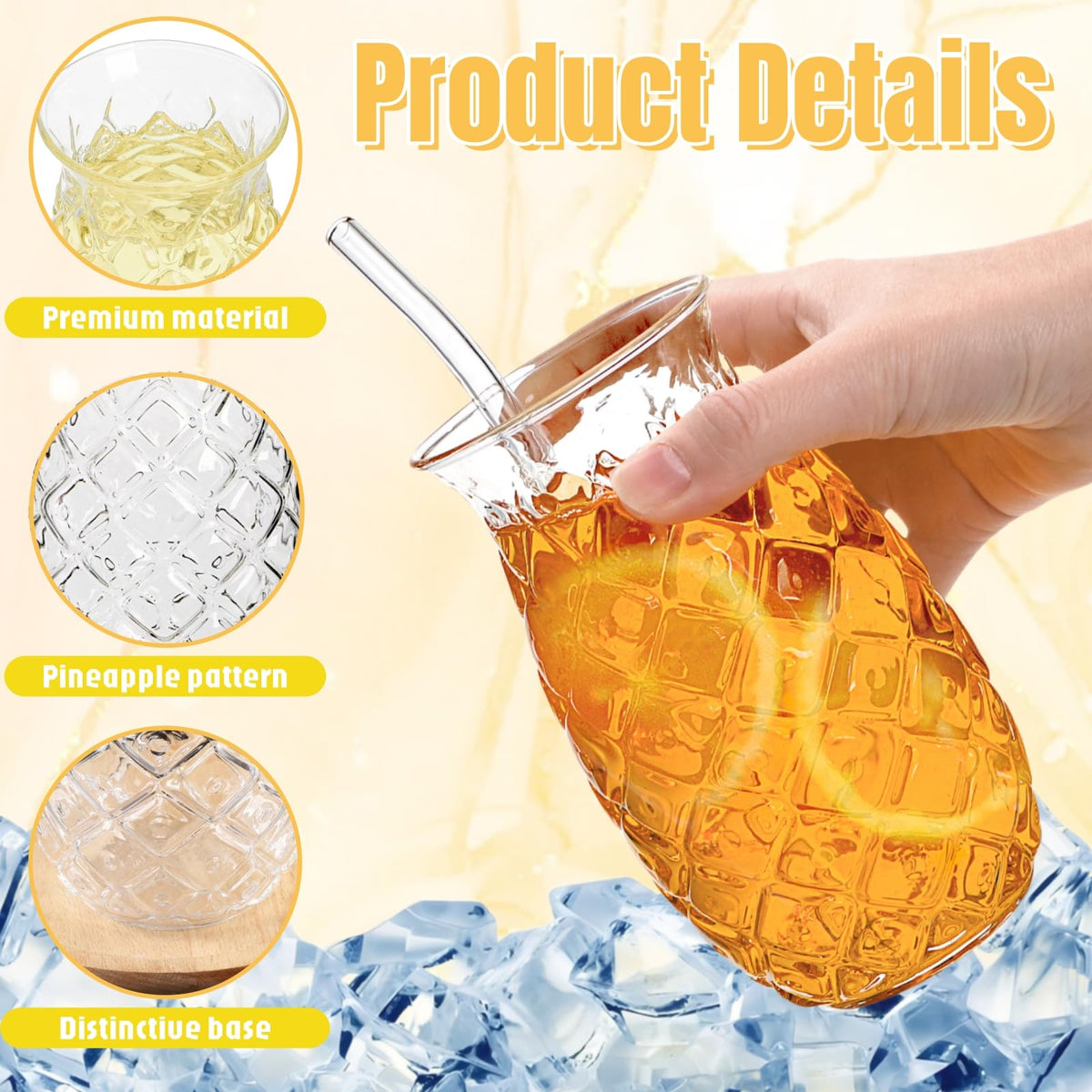 Acshio clear 17 oz glass highlights drink color and clarity
