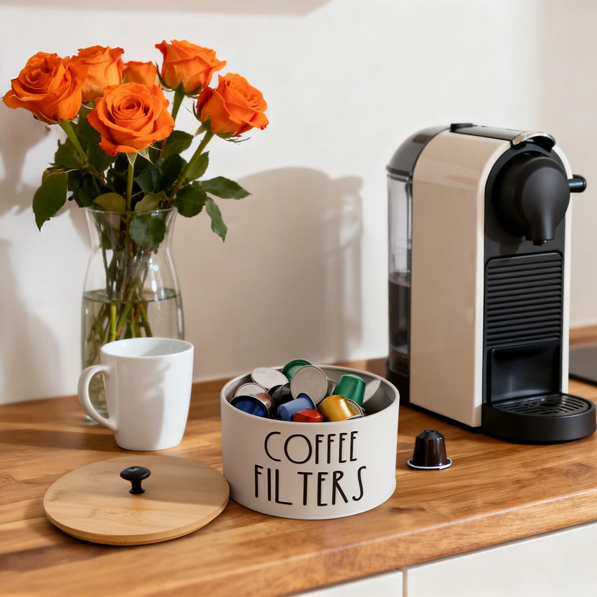 Acshio compact countertop organizer supports tidy kitchen spaces