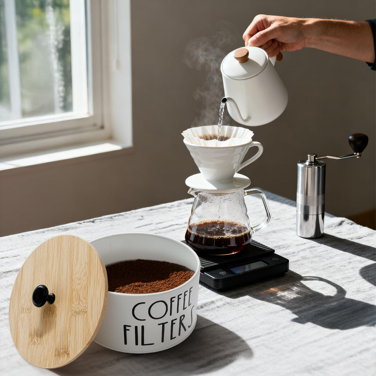 Acshio gift-worthy coffee filter storage box suitable for coffee lovers