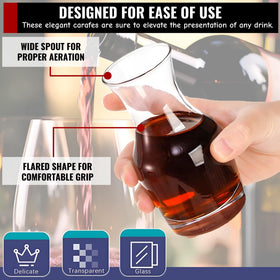 Acshio carafe with wide mouth and narrow neck design for easy pouring