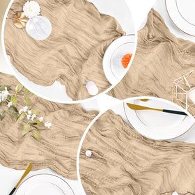 Durable seams and lightweight drape support dramatic centerpieces.