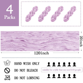 ACSUIT lavender cheesecloth table runner wedding decor setup creates dreamy ambiance