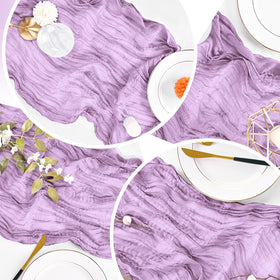 ACSUIT lavender gauze table runner reusable and easy to care for