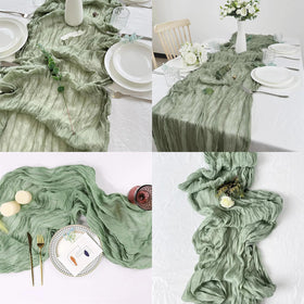 ACSUIT sage green cheesecloth table runner hanging decor for arch backdrop