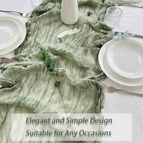ACSUIT sage green cheesecloth table runner party or baby shower decor idea