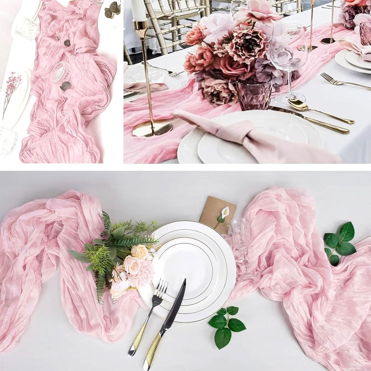 ACSUIT wedding arch decor idea featuring light pink runners