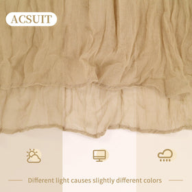 Soft breathable gauze with beautiful folds enhances dining ambience.