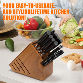 ACTESE knife block arrives fully assembled and ready to use
