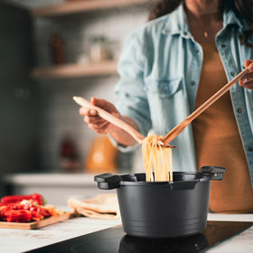 ACTIV CUISINE induction-ready pot works on all stove types.